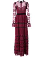 Philosophy Di Lorenzo Serafini Sheer Embroidered Dress, Women's, Size: 42, Red, Polyester/polyamide