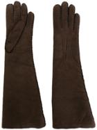 Maison Fabre Shearling Long Gloves - Brown