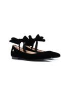 Florens Bow Detail Ballerina Shoes - Black