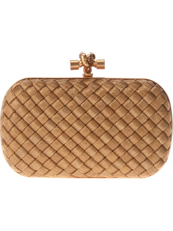 Bottega Veneta Knot Box Clutch, Women's, Grey, Brass
