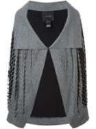 Jay Ahr Cut-out Detail Cape, Women's, Size: 34, Grey, Polyester/wool