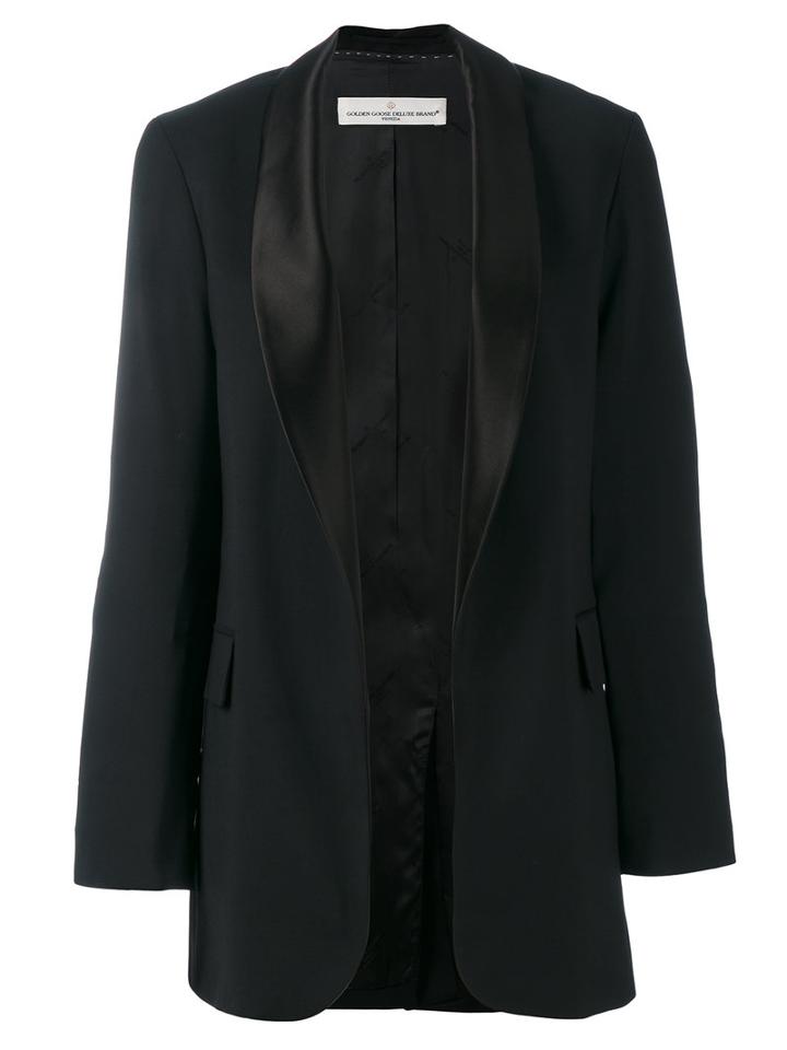 Golden Goose Deluxe Brand - Open Front Blazer - Women - Cotton/cupro/viscose/virgin Wool - S, Women's, Black, Cotton/cupro/viscose/virgin Wool