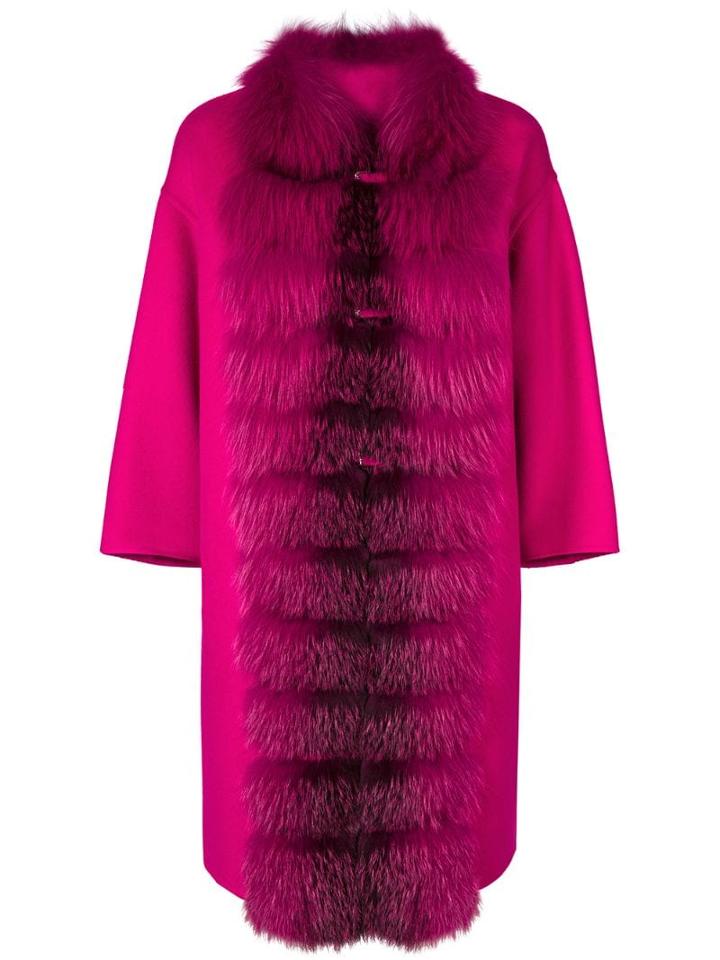 Ermanno Scervino Fur Trim Coat - Pink