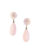 Chanel Pre-owned 1999 Cc Drop Pendant Earrings - Pink