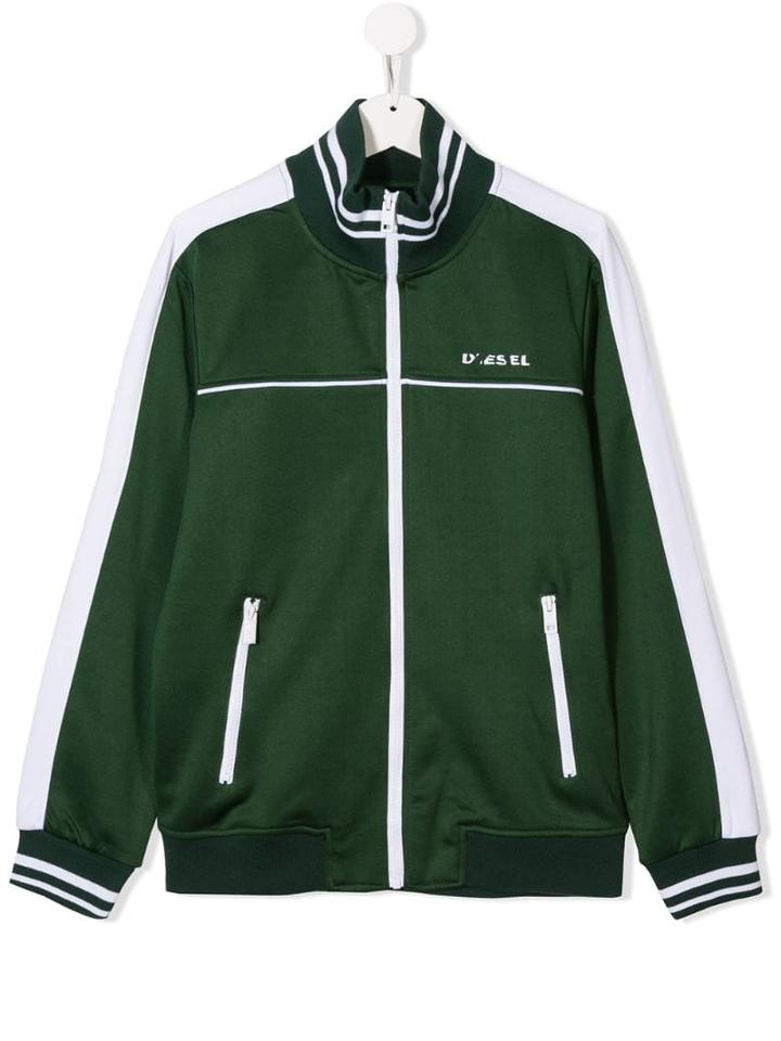Diesel Kids Sroots Zipped Sweatshirt - Green