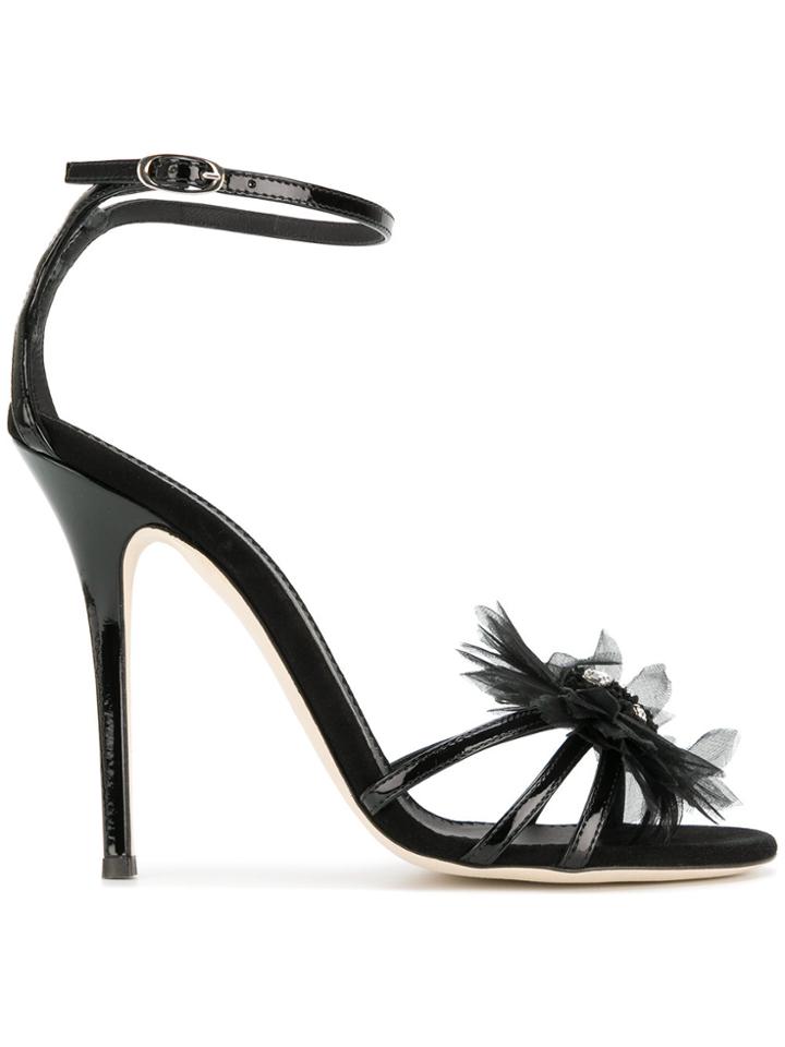 Giuseppe Zanotti Design Jewelled Corsage Sandals - Black