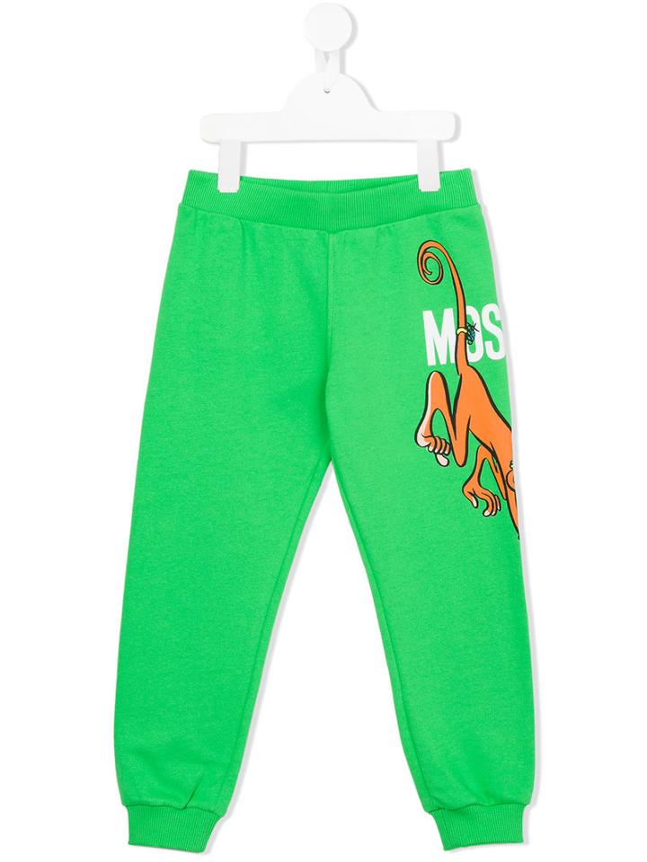 Moschino Kids Monkey Track Pants, Boy's, Size: 6 Yrs, Green