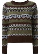 Guild Prime Pattern Intarsia Sweater, Women's, Size: 36, Green, Silk/acrylic/nylon/wool