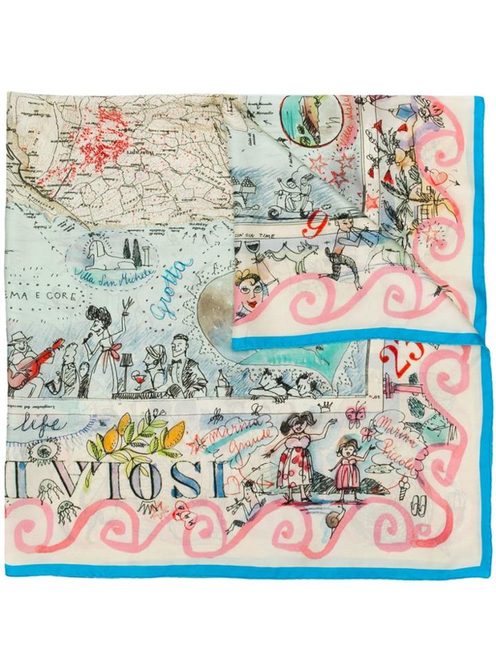 Faliero Sarti 'capri' Square Scarf - Neutrals