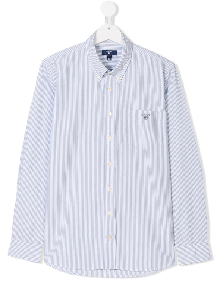 Gant Kids Striped Button-down Shirt - Blue