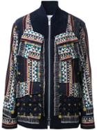 Sacai Tribal Lace Jacket, Men's, Size: 4, Blue, Cotton