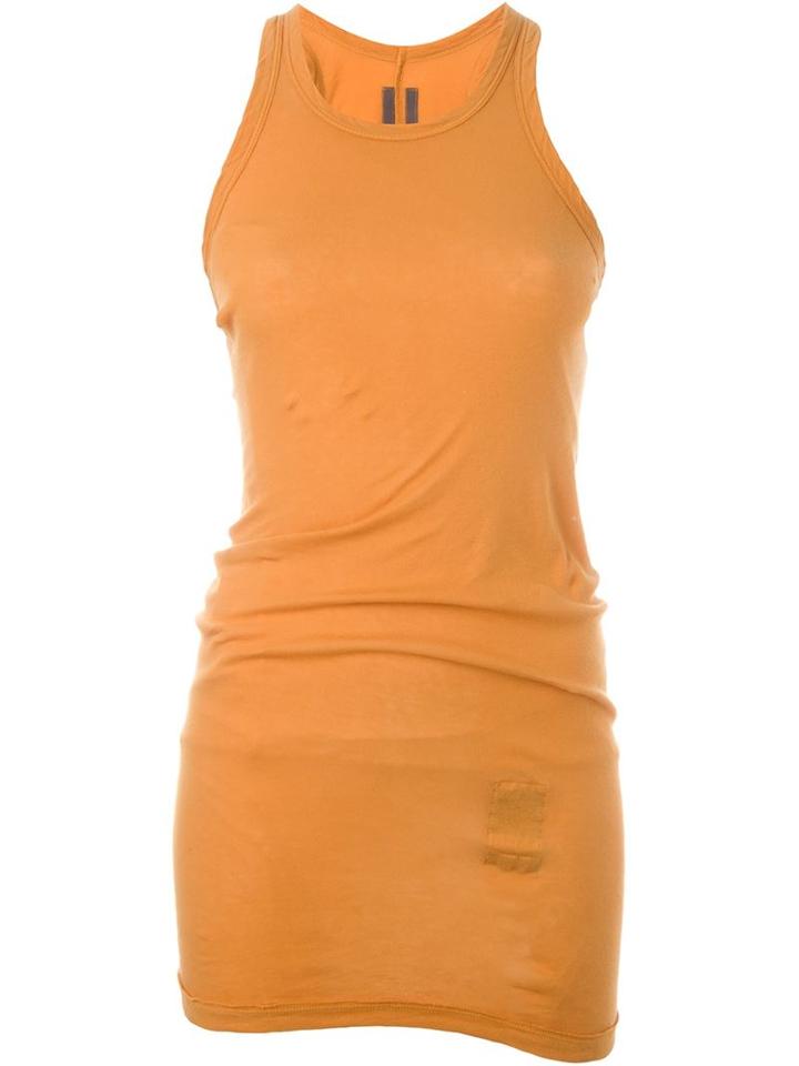 Rick Owens Drkshdw Long Vest, Women's, Size: M, Yellow/orange, Cotton