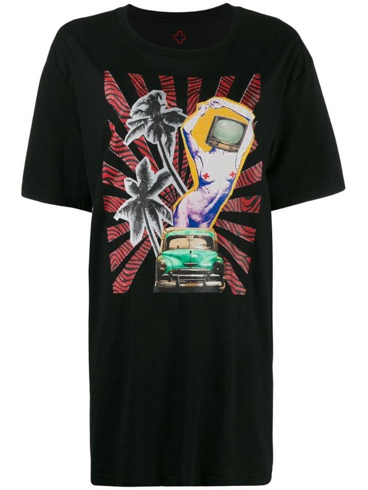 A.f.vandevorst Graphic Print Longline T-shirt - Black
