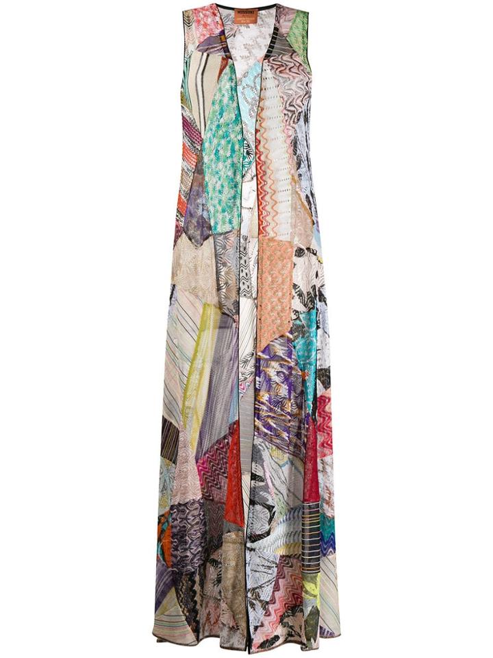 Missoni Patchwork Longline Cardigan - Blue