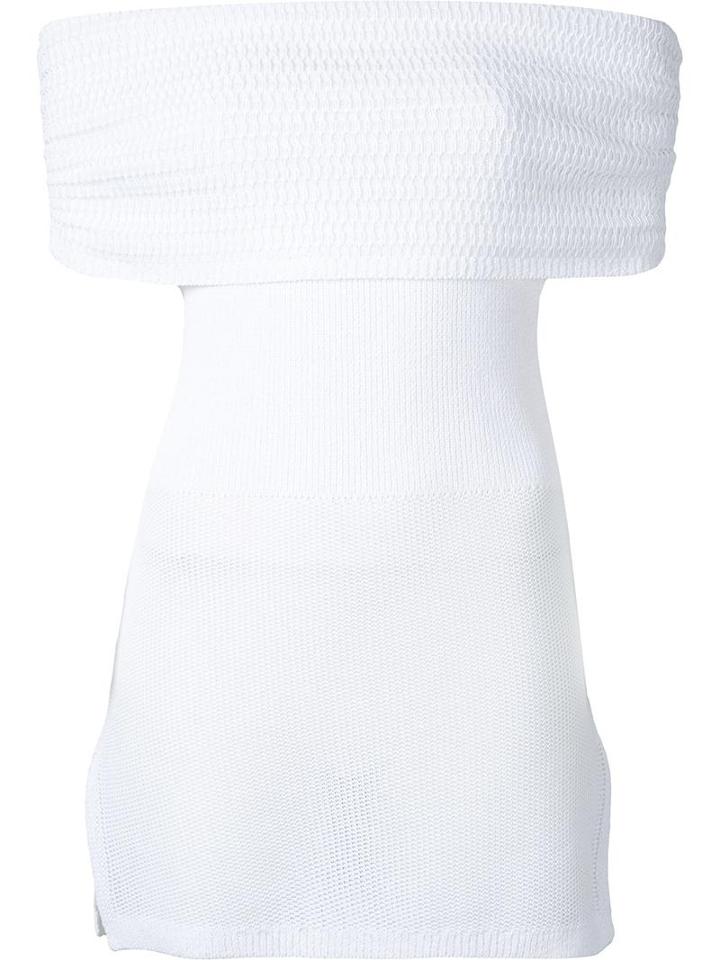Scanlan Theodore Lace-chain Colder Shoulder Top, Women's, Size: Medium/large, White, Cotton