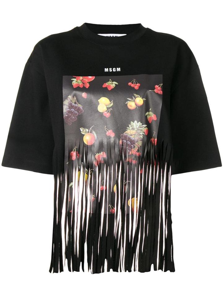 Msgm Fruit Print T-shirt - Black