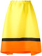 Pleats Please By Issey Miyake Horizontal Pleat Skirt - Yellow & Orange
