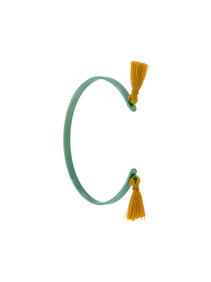 Eye M By Ileana Makri Summer Titan Tassel Cuff - Green
