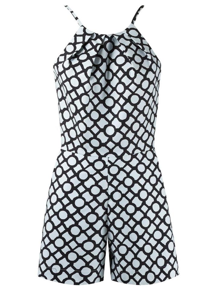 Andrea Marques Printed Playsuit, Women's, Size: 38, Black, Cotton/spandex/elastane