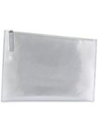 Maison Margiela Metallic (grey) Zip Pouch, Men's, Patent Leather