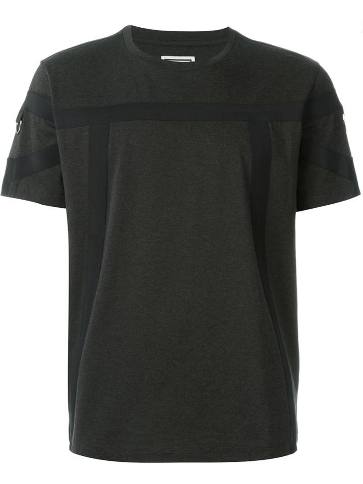 Wooyoungmi Strap Detail T-shirt, Men's, Size: 48, Grey, Cotton/polyester/polyurethane
