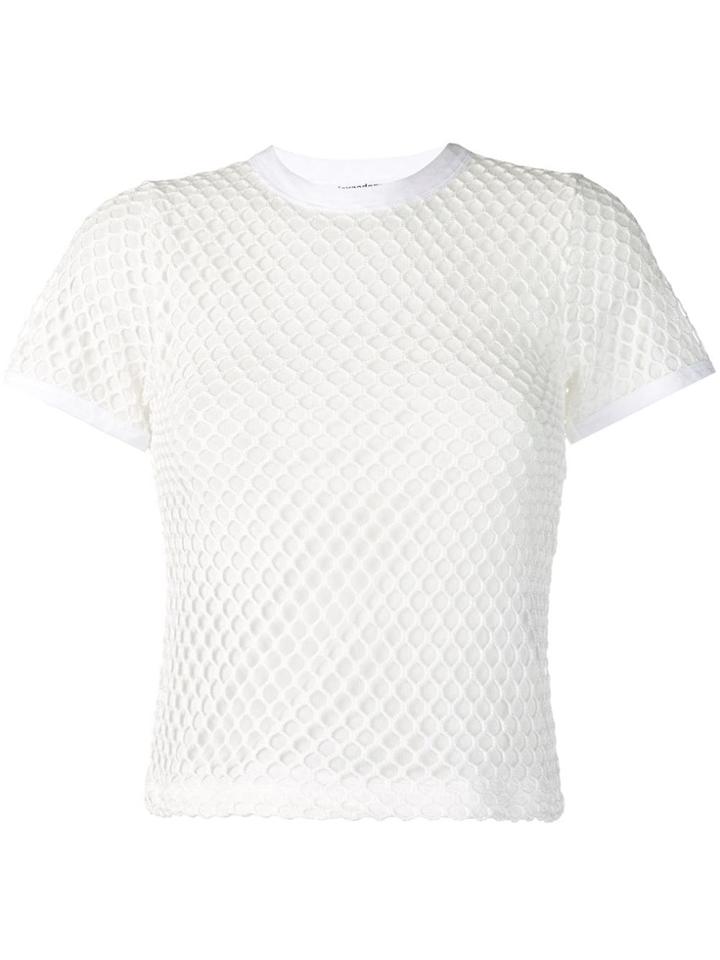 T By Alexander Wang Mock Neck Mesh T-shirt - White