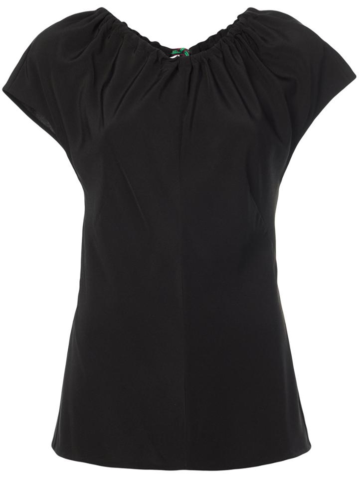 Dvf Diane Von Furstenberg Gathered Neck Blouse - Black