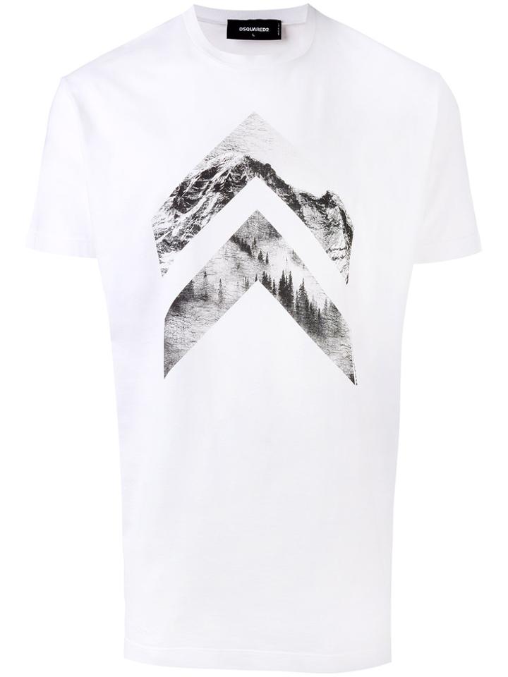 Dsquared2 Mountain Print T-shirt - White