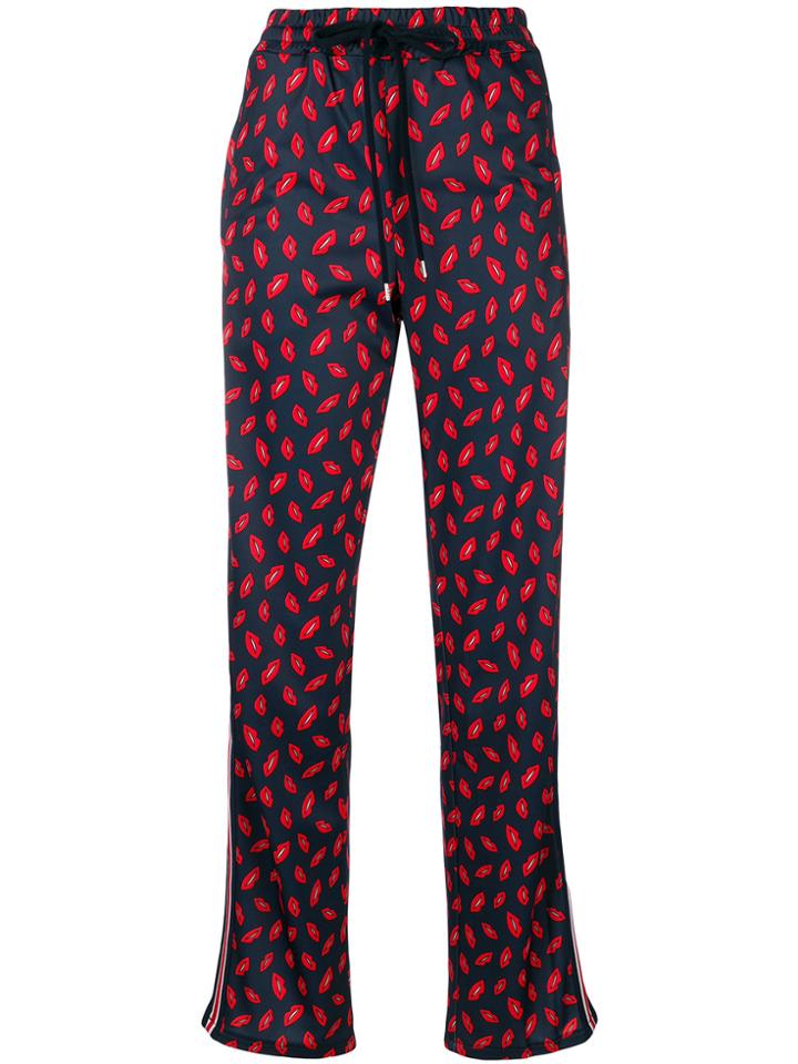 P.a.r.o.s.h. Lip Print Trousers - Blue