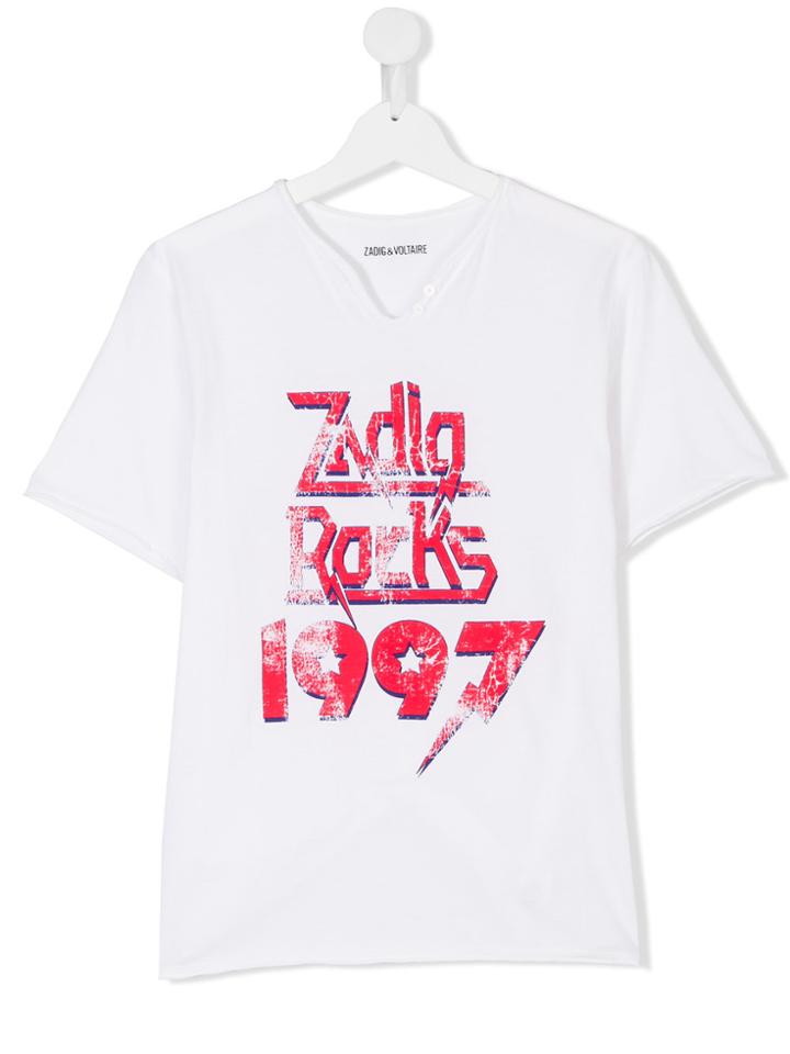 Zadig & Voltaire Kids Zadig Rocks Print T-shirt - White
