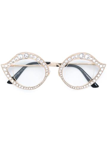 Gucci Eyewear Swarovski Crystals Embellished Glasses, Grey, Swarovski Crystal/metal