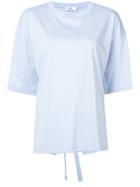 Jil Sander - Wide-arm T-shirt - Women - Silk/cotton - S, Blue, Silk/cotton