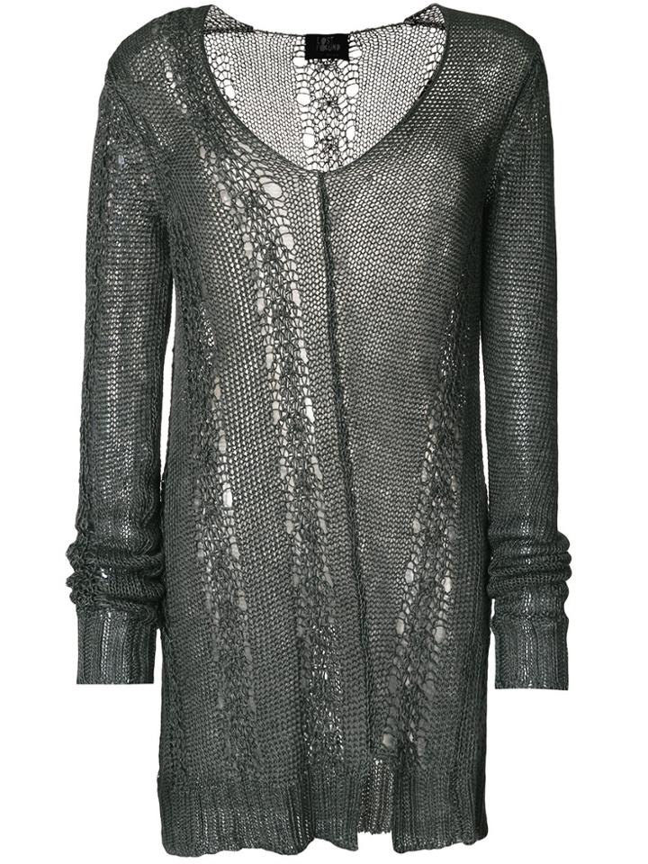 Lost & Found Ria Dunn Sheer Long-sleeve Sweater - Grey