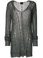 Lost & Found Ria Dunn Sheer Long-sleeve Sweater - Grey