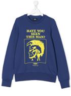 Diesel Kids Teen Mohawk Wanted Sweater - Blue