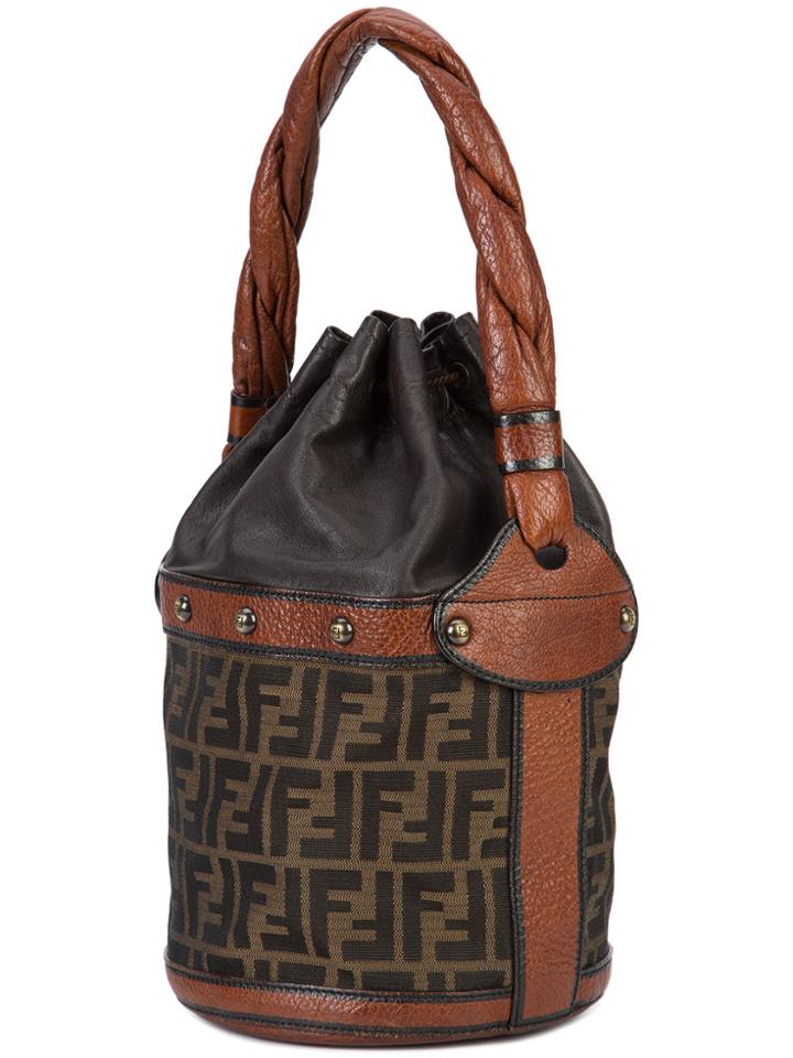 Fendi Vintage Monogram Bucket Shoulder Bag - Brown