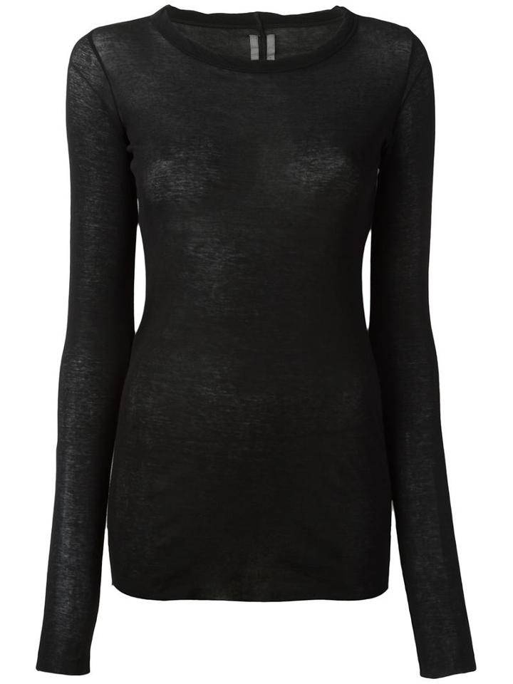 Rick Owens Longsleeved T-shirt, Women's, Size: 44, Black, Cotton