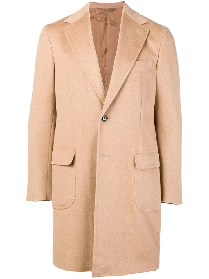 Barba Single-breasted Fitted Coat - Neutrals