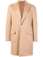 Barba Single-breasted Fitted Coat - Neutrals