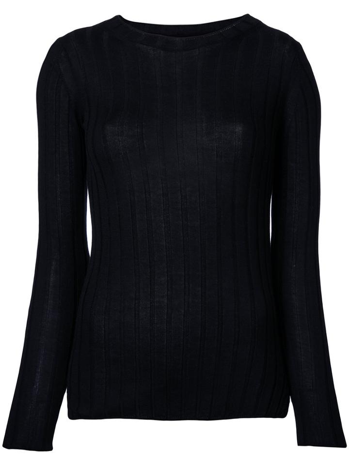 Cityshop Ribbed Jumper, Women's, Black, Tencel/wool