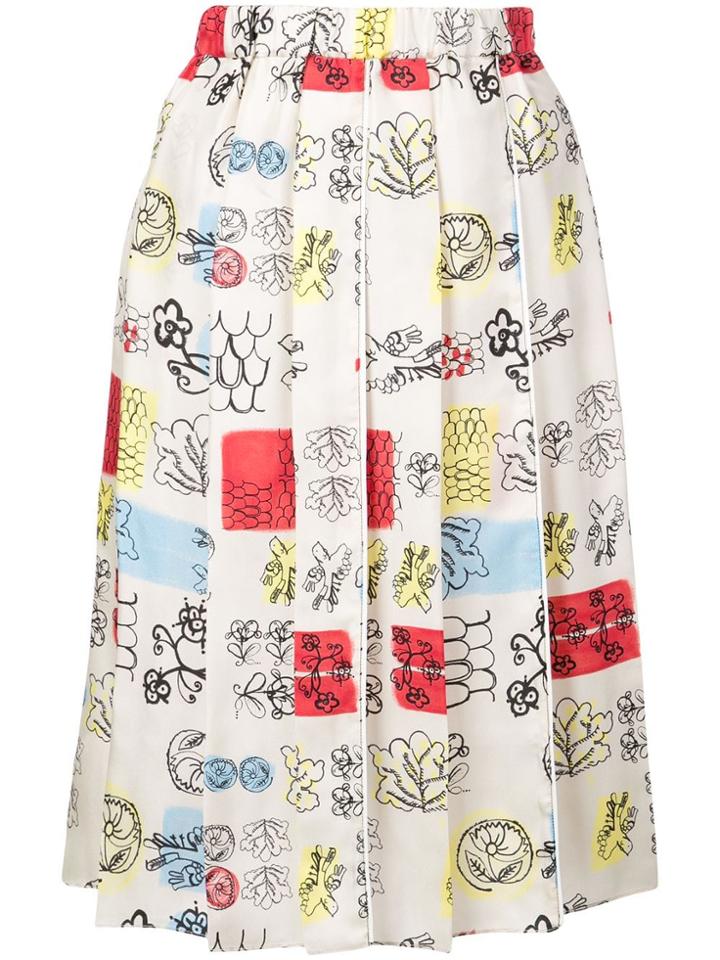 Marni Sketch Print Skirt - Neutrals