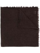 Faliero Sarti Frayed Edges Plain Scarf - Brown