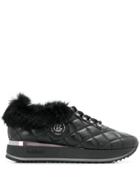 Baldinini Quilted Low Top Sneakers - Black