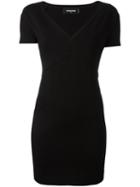 Dsquared2 V-neck Mini Dress, Women's, Size: Medium, Black, Viscose/polyamide/spandex/elastane