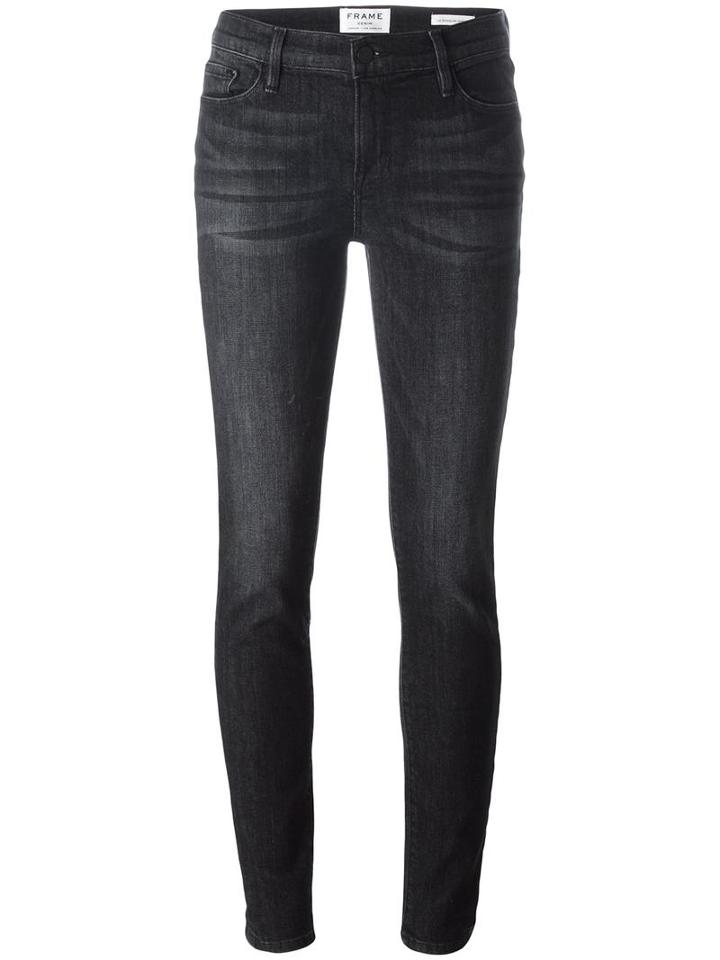 Frame Denim 'baxter' Skinny Jeans, Women's, Size: 24, Black, Polyester/spandex/elastane/cotton