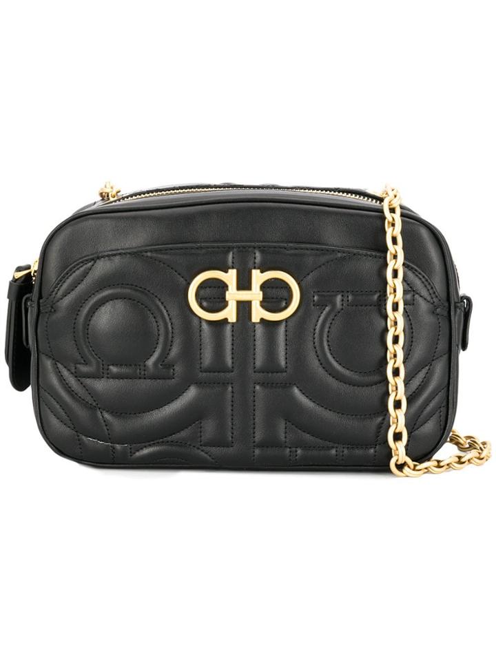 Salvatore Ferragamo Gancini Quilted Crossbody Bag - Black