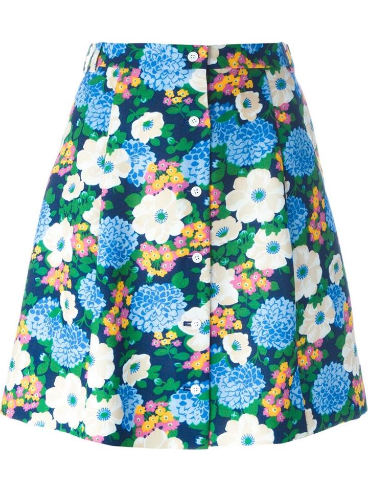 Carven Floral Print Mini Skirt