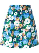 Carven Floral Print Mini Skirt