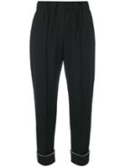 Alexander Wang - Ball Chain Trim Cropped Trousers - Women - Polyester/virgin Wool/spandex/elastane - 4, Black, Polyester/virgin Wool/spandex/elastane