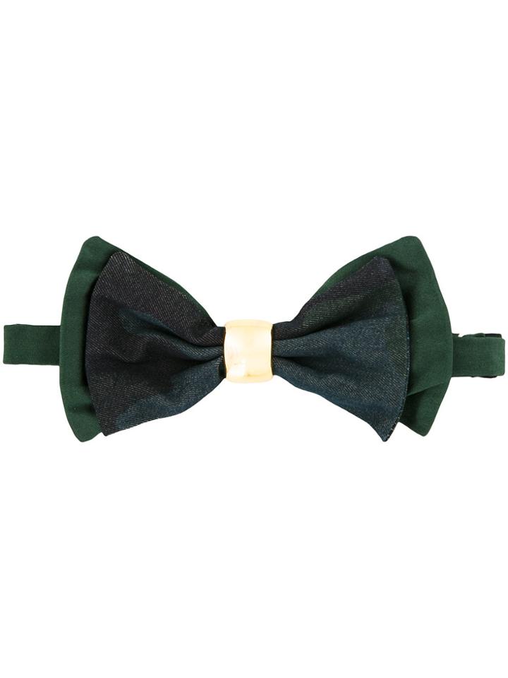 Cor Sine Labe Doli Metal Ring Bow Tie - Green
